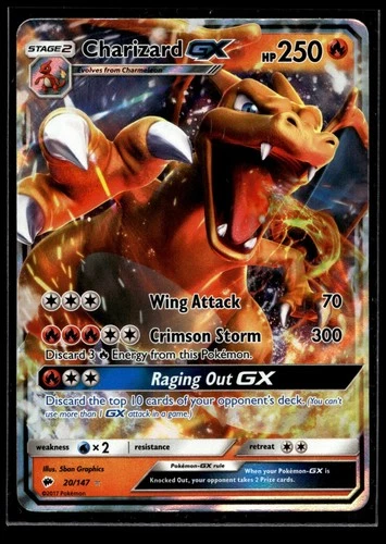 Charizard GX Ultra Rare SM - Burning Shadows 20/147 MP/LP