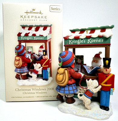 2008 Hallmark - CHRISTMAS WINDOW #6 - Kringles Korner Book Store - Club Ornament