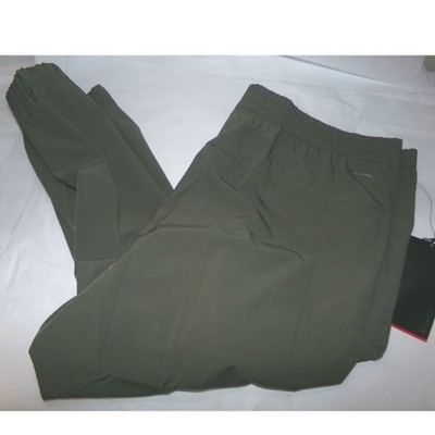 Layer 8 Mens XL Quick Dry Joggers Olive Green Elastic Waist Zipper Pocket