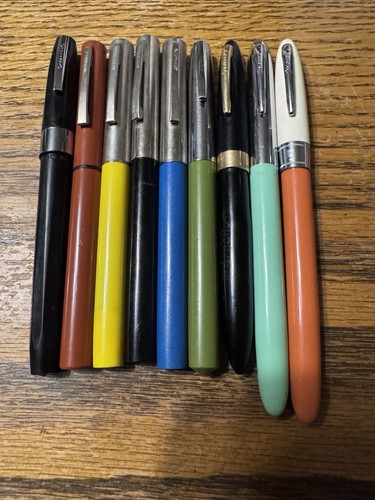 Lot of 9 Sheaffer School Fountain Pens 304/305 Nibs