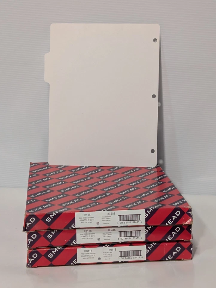 60 pieces SMEAD RB118 89415 3 Hole Ring Binder Dividers, New Open Box, as shown - Image 2 of 4