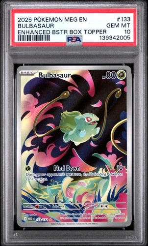 2025 POKEMON MEG EN-MEGA EVOLUTION ENHANCED BOOSTER BOX TOPPER BULBASAUR PSA 10
