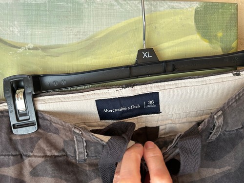 New Abercrombie Fitch Camo Cargo Shorts Button Fly Drawstring Twill Six Pocket - Picture 3 of 4