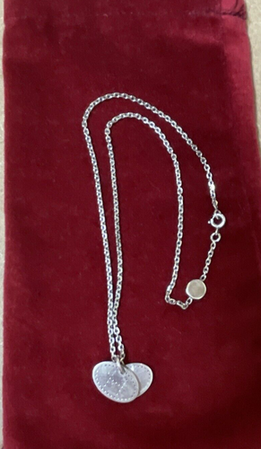 Hermes 925 Sterling Silver Eclipse Evelyn W Punching Logo Pendant & Necklace - Picture 2 of 7