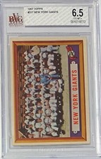 1957 Topps Baseball #317 New York Giants Team Beckett BVG 6.5