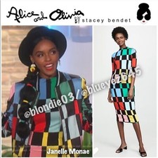 Alice + Olivia Delora Fitted Mock Neck Dress 0