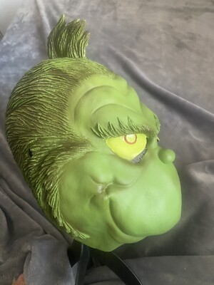 Vintage Dr Seuss How the Grinch Stole Christmas Adult Halloween Face Mask 1997