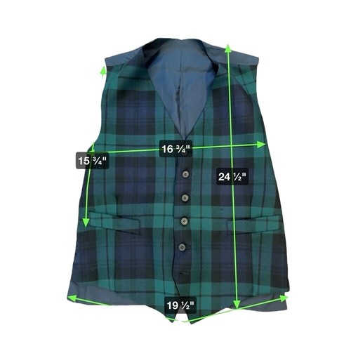 Cappotto sportivo S Schneiders & Son Guards con gilet nero e verde lana a quadri vintage - Foto 13 di 13