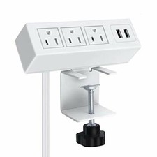 3 Outlet Desk Clamp Power Strip Desktop Power Strip With Usb Ports Desk White 