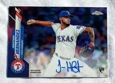 Jonathan Hernandez 2020 Topps Chrome Rookie Auto RA-JH RANGERS