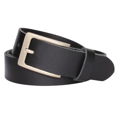 MANZA Gürtel Schwarz Ledergürtel 100% Leder Herren Damen 3cm breit Rindleder NEU