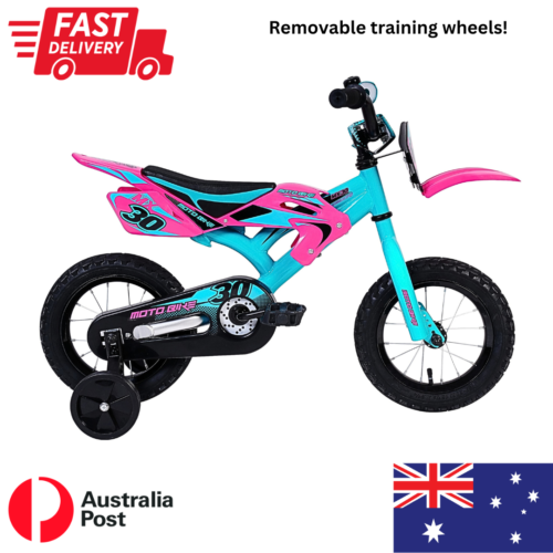 Hyper Extension MX30 Moto Bike Aqua/Pink Ride On Training Wheels Bicycle Kids - Picture 1 of 1