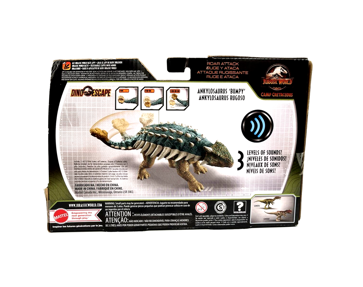 Jurassic World Roar Attack Ankylosaurus Bumpy Camp Cretaceous