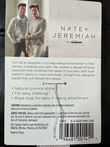 Nate + Jeremiah Natural Pumice Chew For Small Animals rabbit guinea rat hamster - Picture 3 of 6