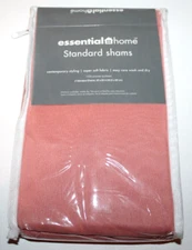 Essential Home Super Soft Fabric Standard Shams - Coral Pink