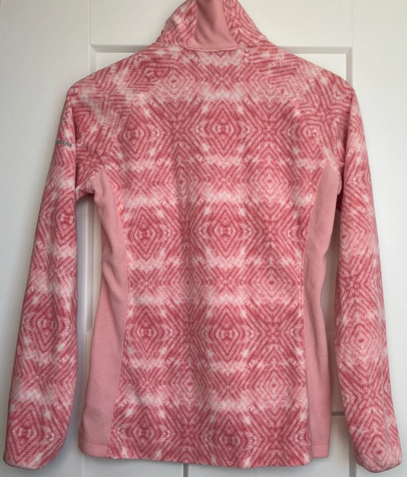 Columbia 1/4 Cremallera Jersey Vellón Capa Media Top Cálido Senderismo Aire Libre Rosa S Foto 3 de 4