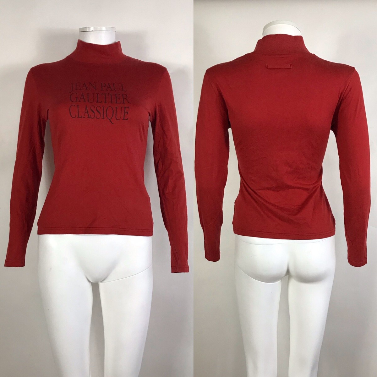 Vtg Jean Paul Gaultier Classique Red Logo Print Top S | eBay
