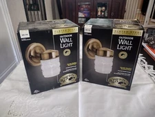 Lot of 2 Outdoor Wall Light Plated Steel The Hampton Bay 252-547  HB401BOJO