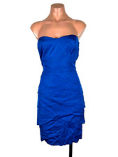 Trina Turk Bright Blue Ruffle Scalloped Sweetheart Neckline Party Evening Sz 8