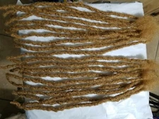 dreadlocks handmade 10 pcs 100% human hair 14'' color 27 blonde 8mm thick.