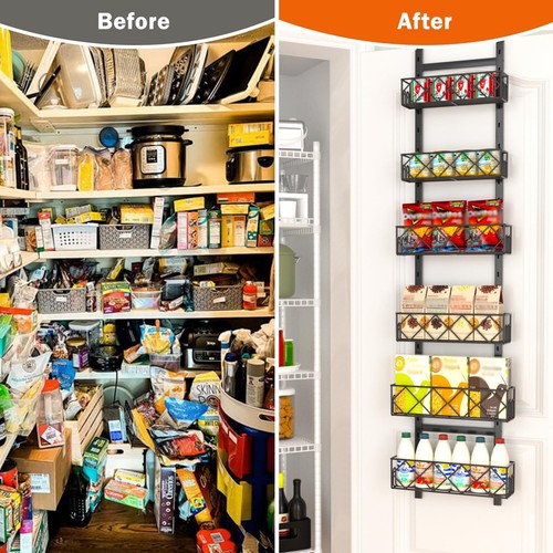 Over The Door Pantry Organizer 6tier Adjustable Baskets Hanging Spice Door Rack - Picture 5 of 6