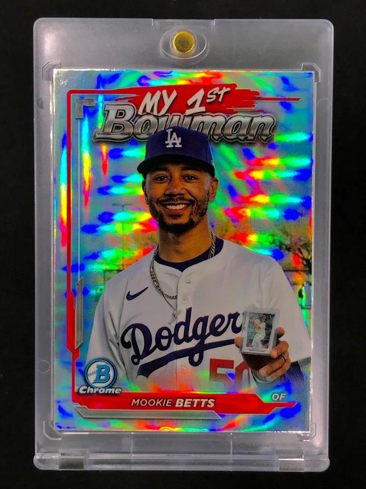 MOOKIE BETTS 1ST BOWMAN RARO SP Inserto Bowman Cromo Topps Holo - DODGERS Foto 2 de 4