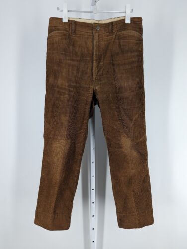 Vintage 60s 70s Lee Denim Corduroy Brown Pants Wor