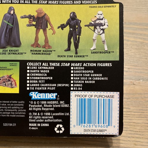 NUEVO Death Star Gunner Star Wars POTF 2 Tarjeta Verde Figura de Acción Holograma Pegatina - Imagen 19 de 19
