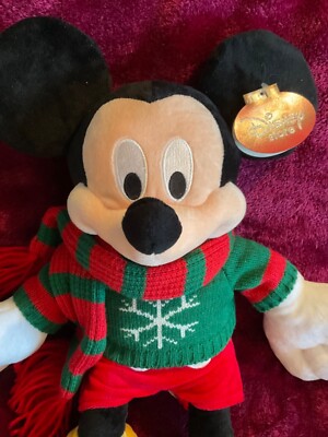 Disney Store Weihnachten 2009 Mickey Mouse Plüschteddy Neu mit Etikett