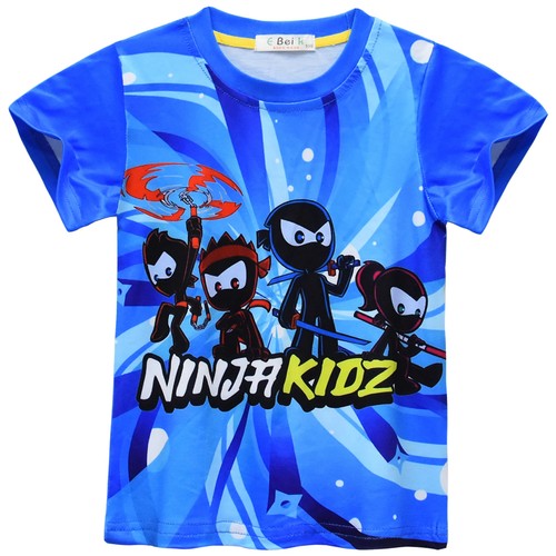 NINJA KIDZ Kids Short Sleeve Pajama Set Summer Tops+Shorts Suit Costumes - Picture 5 of 25