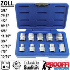 ZOLL Stecknuss Steckschlüssel Innen 6-Kant 10-tlg Für 1/2" Ratsche A-10INCH