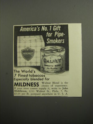 1951 John Middleton Walnut Blend Tobacco Advertisement - America's No. 1  gift