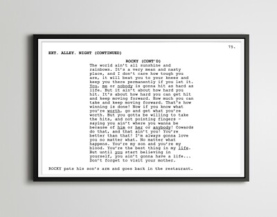 Rocky Balboa Screenplay POSTER! (up to 24'' x 36'') - Film - Script - Writing