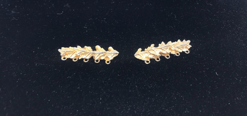 Castlecliff Vintage Stacked Leaf Gold Tone 5 Strands - TWO Bar Findings ONLY - Afbeelding 9 van 11