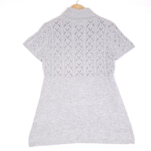 Michael Kors Sweater Dress Knit Short Sleeve XL Gray Cozy Core Minimalist - Picture 6 of 8