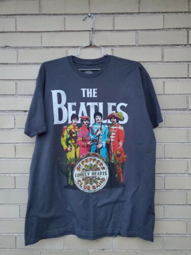 NEW & OFFICIAL! The Beatles 'Sgt Pepper Drum' Blue Burnout T-Shirt 