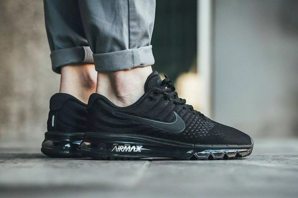 Nike Air Max 2017 Triple black Sneaker Running Shoes Free Shipping