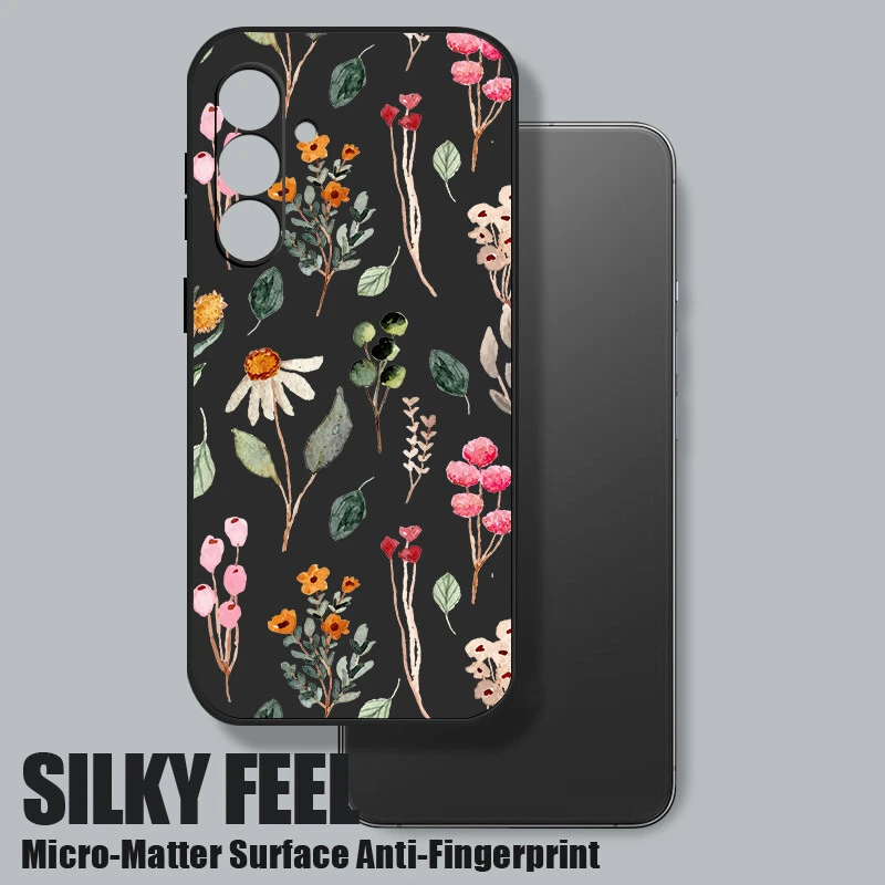 Phone Case For Samsung S25 S24 FE S23 Ultra A55 A15 Flower ShockProof Slim Cover