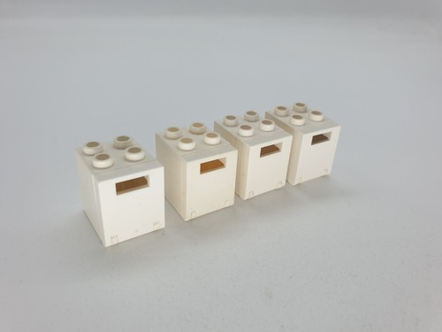 LEGO 4 x Schrank Kühlschrank 4345 weiß 2x2x2 + Tür 4346 weiß Tresor Box