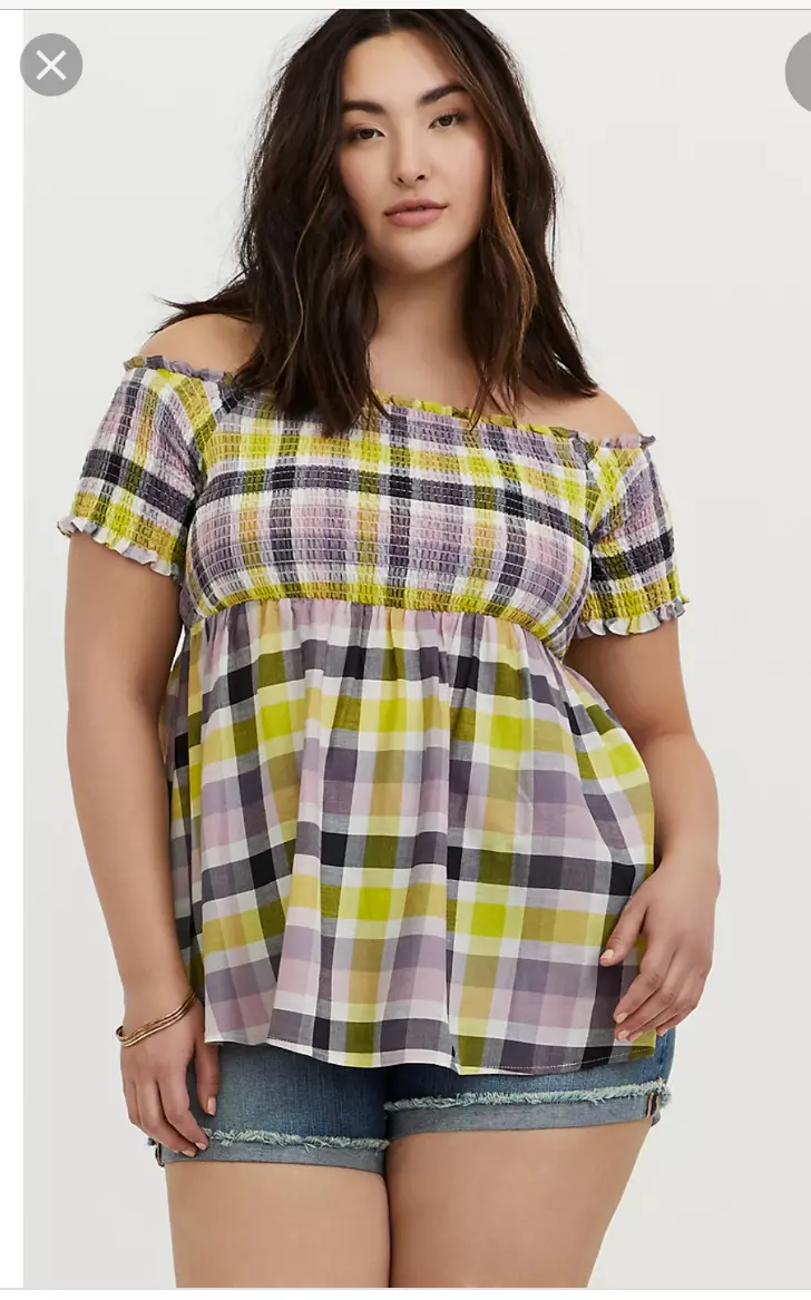Smocked off the hotsell shoulder peplum top