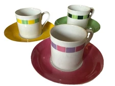 Lipper &Mann Retro 60’s Cups and Saucers Set Of 3