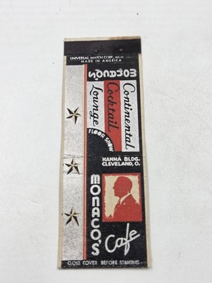 Monaco's Cafe Cleveland Ohio Matchbook Cover