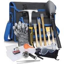 40PCS Geology Rock Pick Hammer Kit, Gold Mining & Prospecting Equipment Tool,...