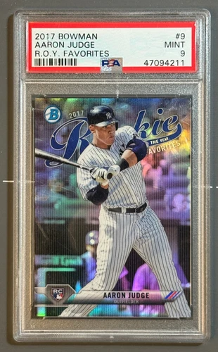 2017 Bowman #9 Aaron Judge PSA 9 MINT. R.O.Y Favorites