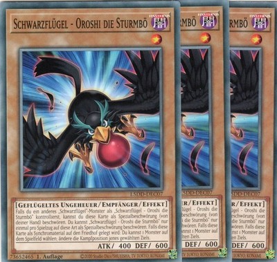 yugioh 3x Schwarzflügel - Oroshi die Sturmbö L5DD-DEC07 COMMON 1AUFLAGE DEUTSCH