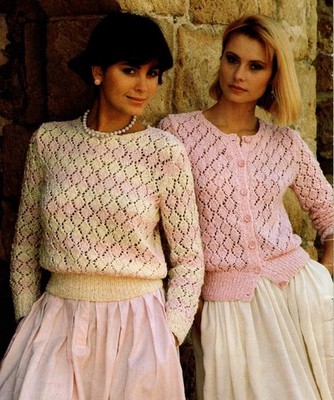 Strickmuster hübsche Spitzen Strickjacke & Pullover Gr. 36 bis 42 ins