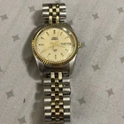 Vintage Timex Watch Men Indiglo Gold  Silver Tone Date