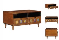 Tv-SchräNk Mit Regal Walnuss 70X33,5X46 Cm Massivholz Mango