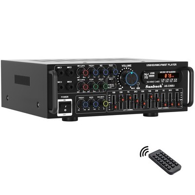 2000W Power Amplifier Bluetooth 5.0 USB FM Karaoke Home Car Stereo with Remote