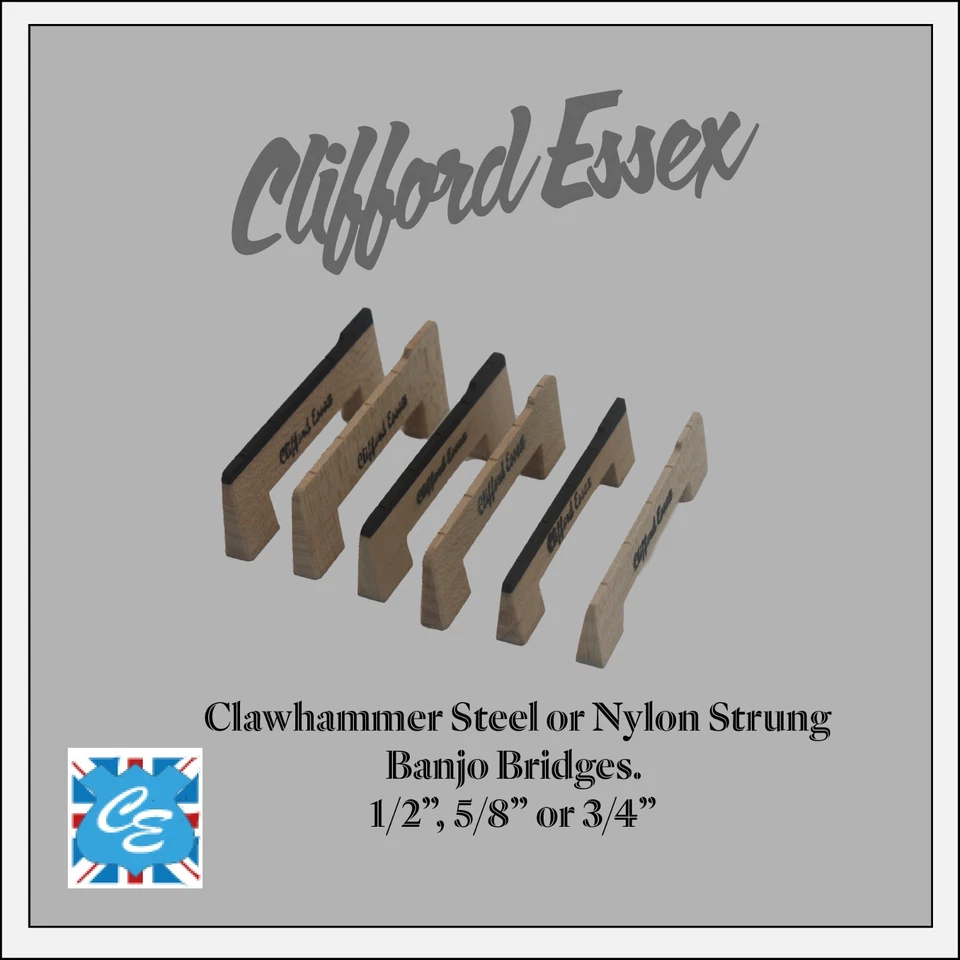 CLAWHAMMER BANJO BRIDGES . CLIFFORD ESSEX QUALITY. - Image 2 of 3